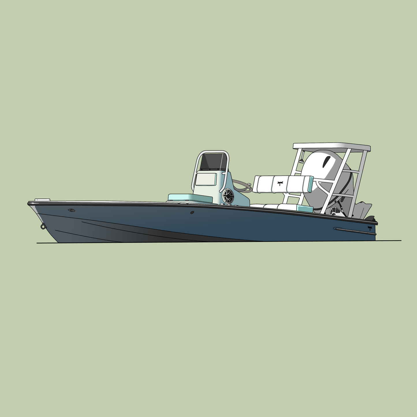 Full Color Boat Illustration